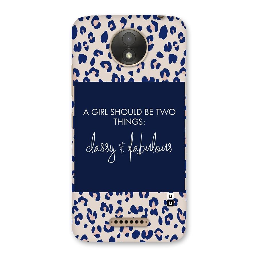 Classy and Fabulous Back Case for Moto C Plus