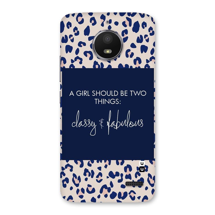 Classy and Fabulous Back Case for Moto E4