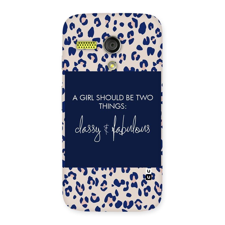 Classy and Fabulous Back Case for Moto G