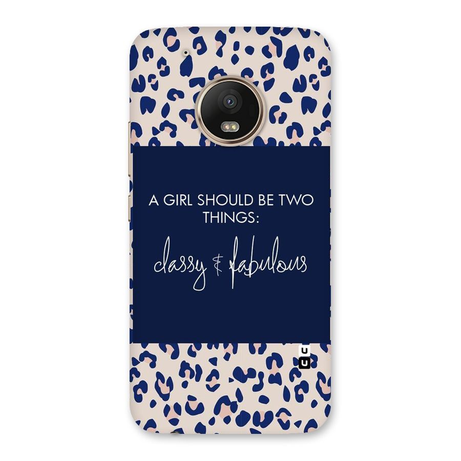 Classy and Fabulous Back Case for Moto G5 Plus