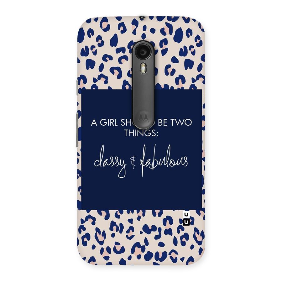 Classy and Fabulous Back Case for Moto G Turbo