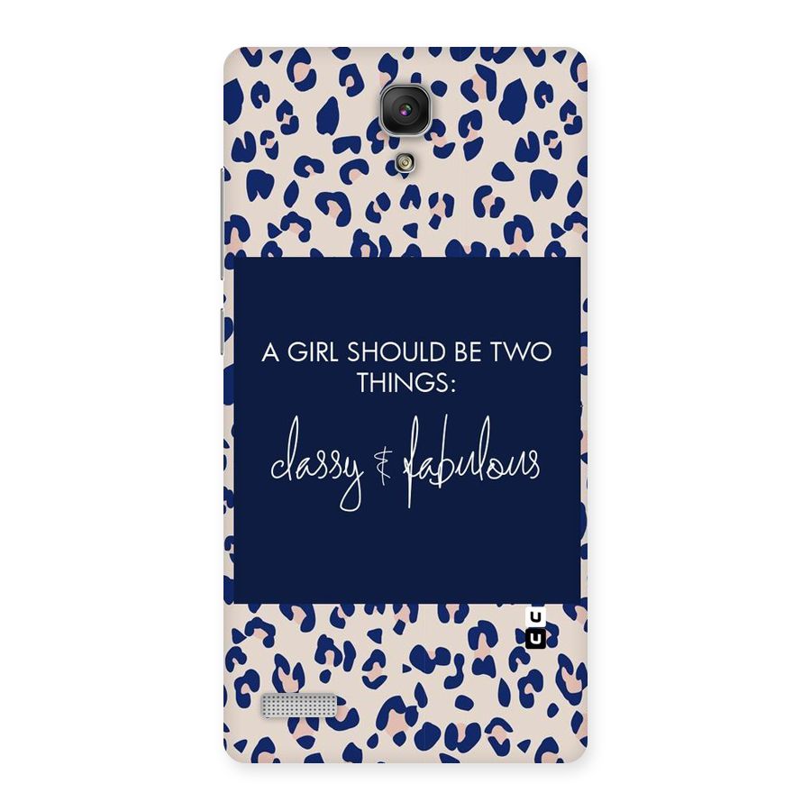 Classy and Fabulous Back Case for Redmi Note
