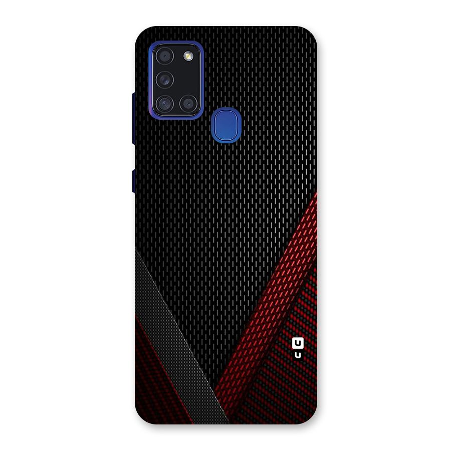 Classy Black Red Design Back Case for Galaxy A21s