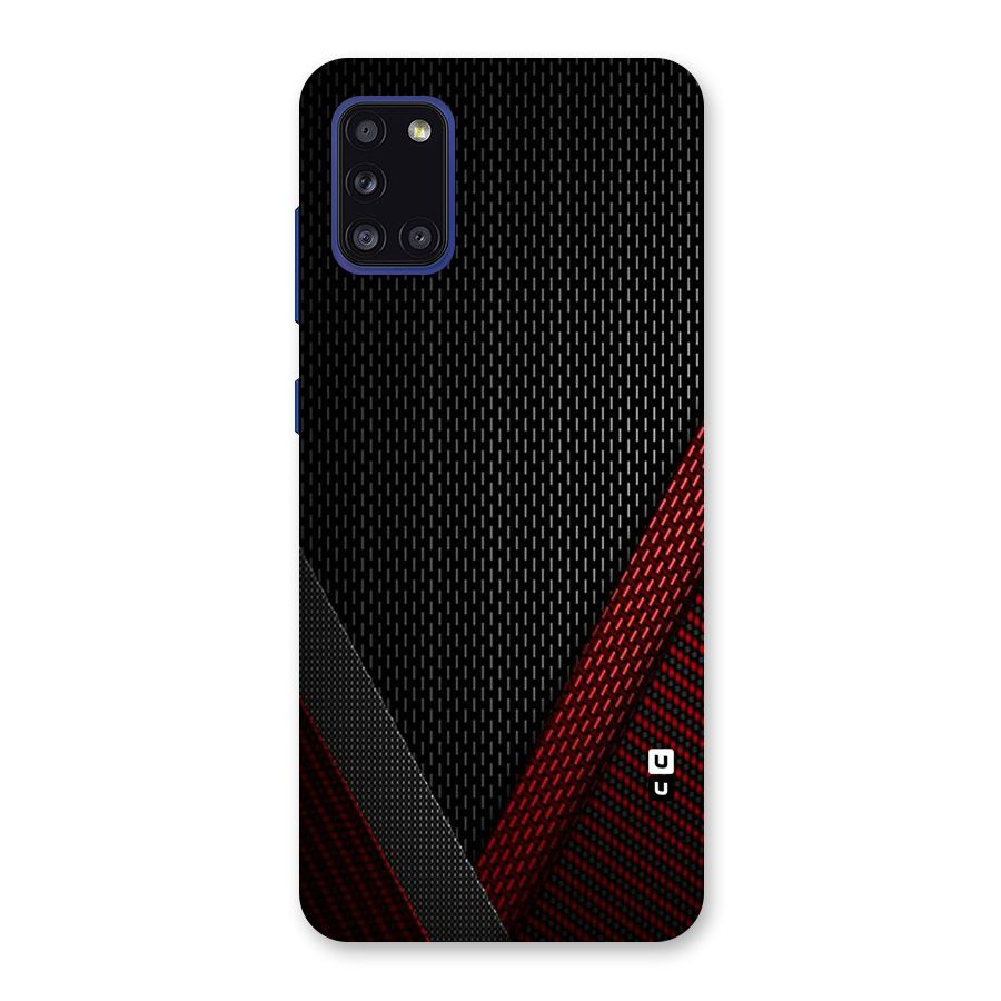 Classy Black Red Design Back Case for Galaxy A31