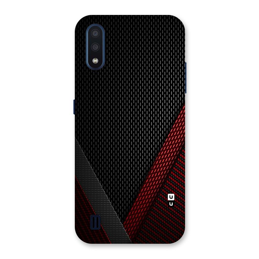 Classy Black Red Design Back Case for Galaxy M01