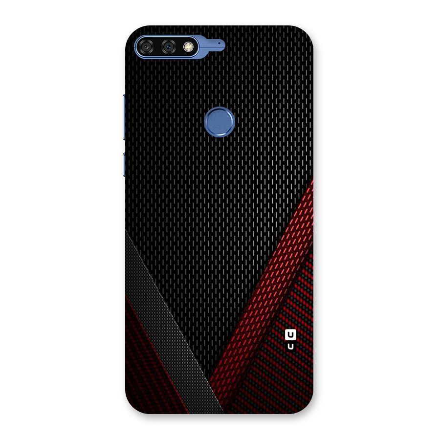Classy Black Red Design Back Case for Honor 7C