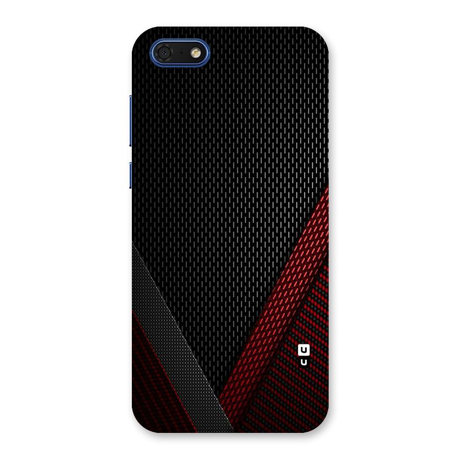 Classy Black Red Design Back Case for Honor 7s