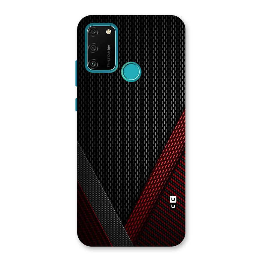 Classy Black Red Design Back Case for Honor 9A