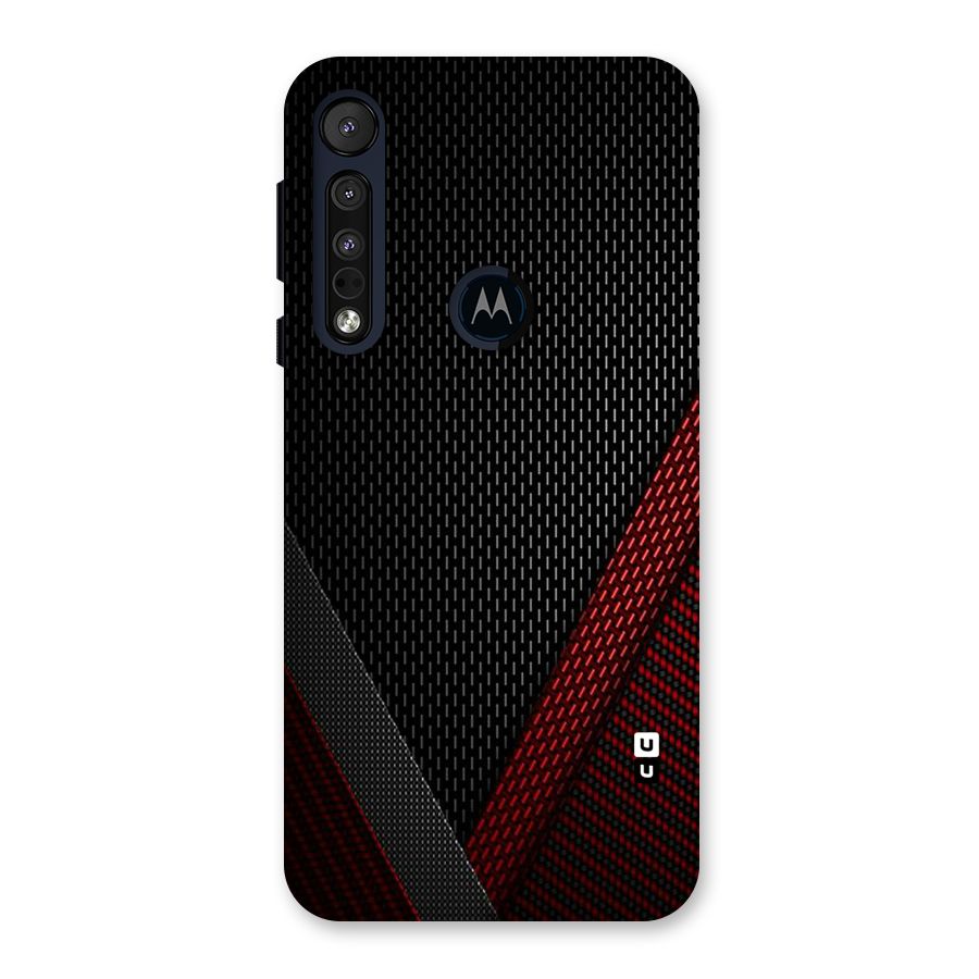 Classy Black Red Design Back Case for Motorola One Macro