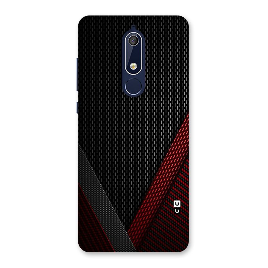 Classy Black Red Design Back Case for Nokia 5.1