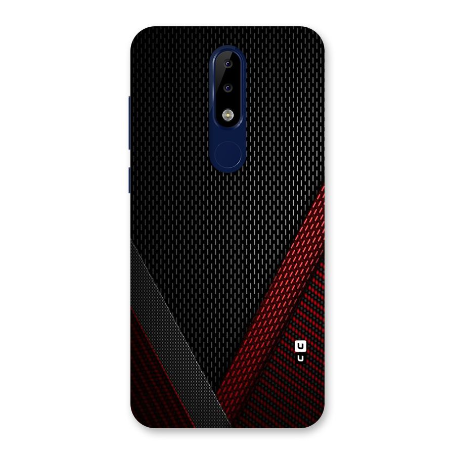 Classy Black Red Design Back Case for Nokia 5.1 Plus