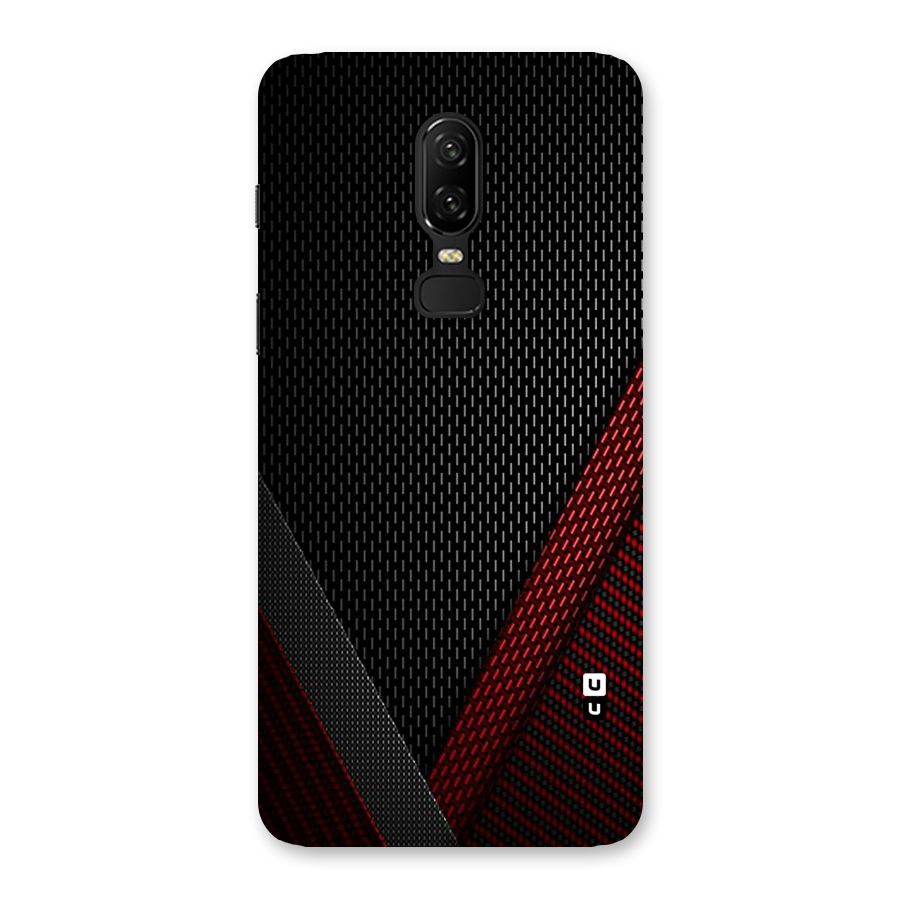 Classy Black Red Design Back Case for OnePlus 6