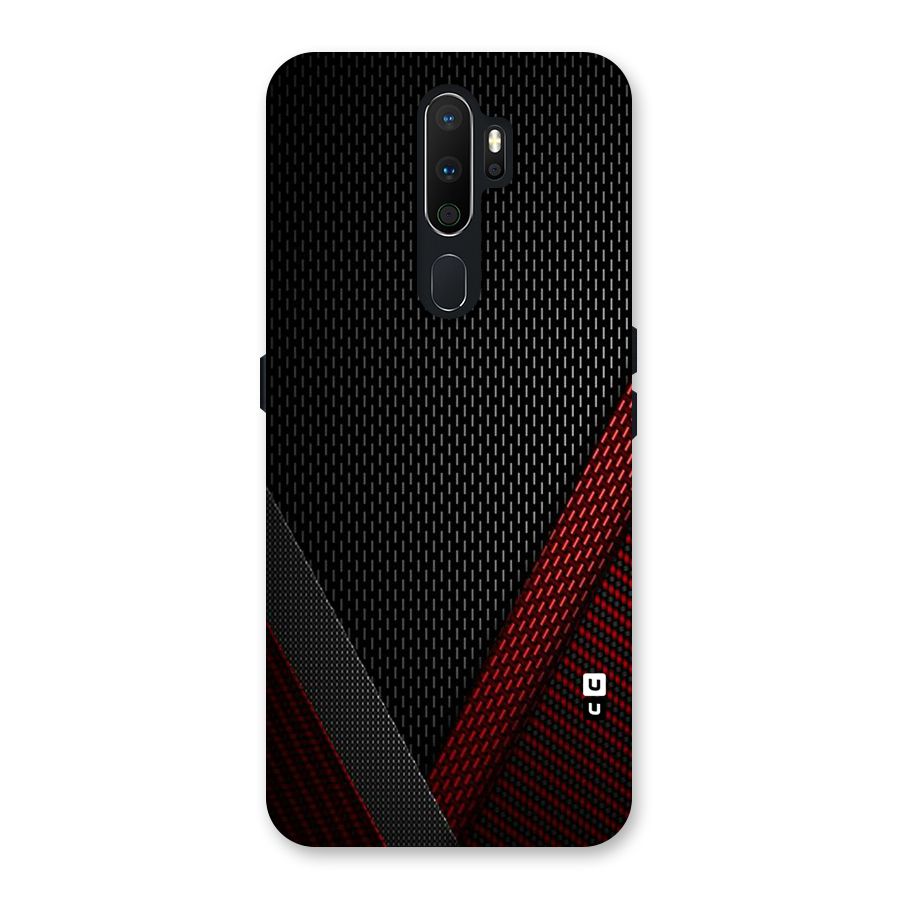 Classy Black Red Design Back Case for Oppo A5 (2020)