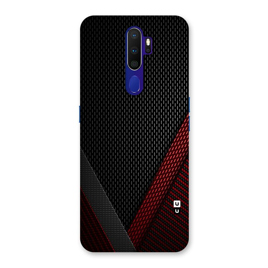 Classy Black Red Design Back Case for Oppo A9 (2020)