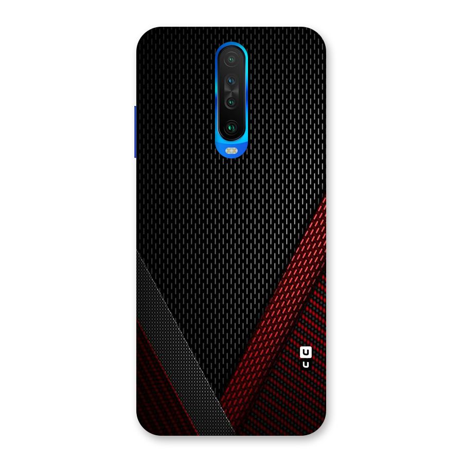Classy Black Red Design Back Case for Poco X2