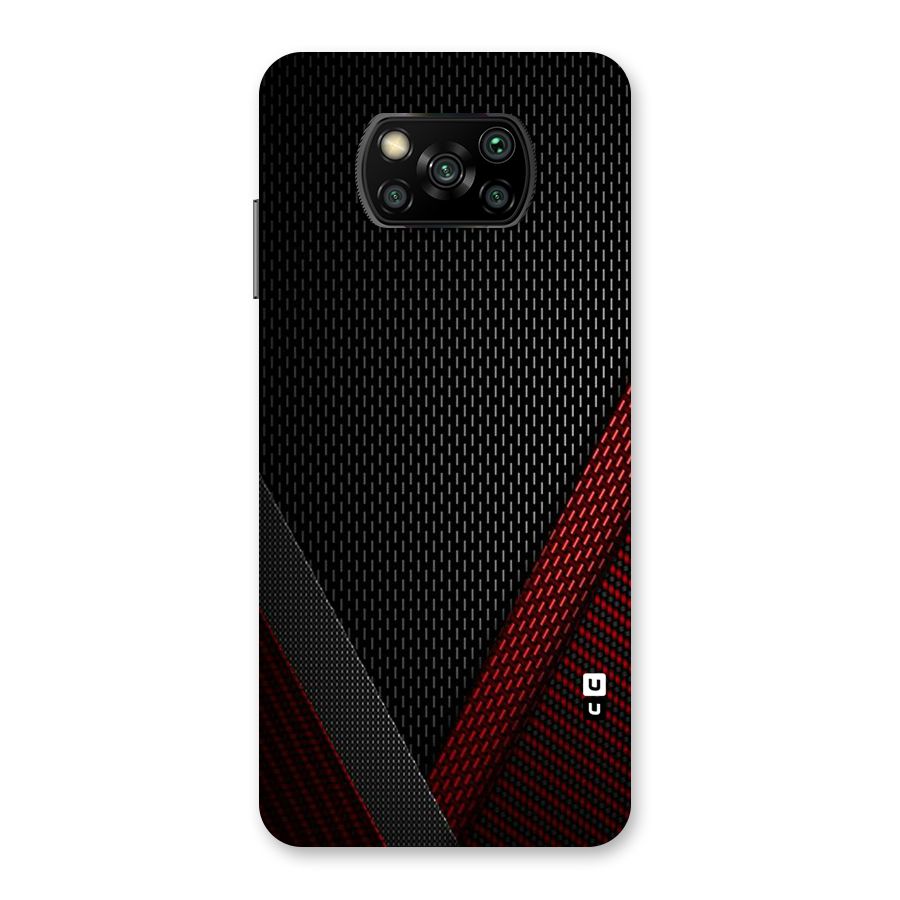 Classy Black Red Design Back Case for Poco X3