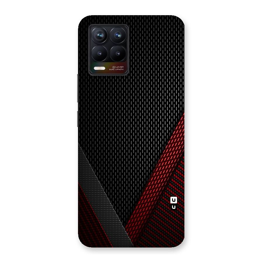 Classy Black Red Design Back Case for Realme 8