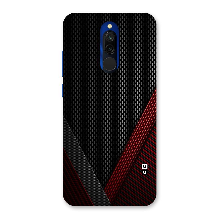 Classy Black Red Design Back Case for Redmi 8