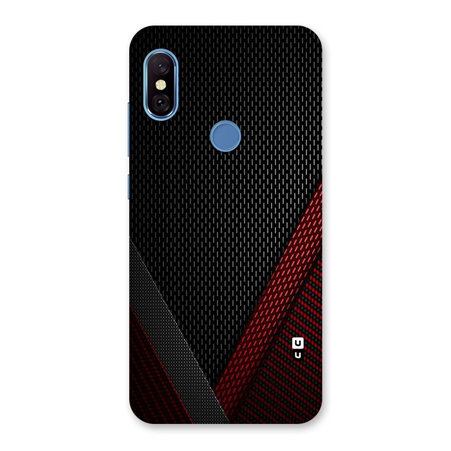 Classy Black Red Design Back Case for Redmi Note 6 Pro