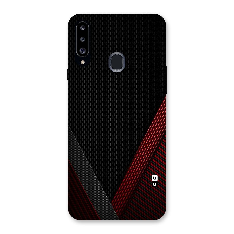 Classy Black Red Design Back Case for Samsung Galaxy A20s