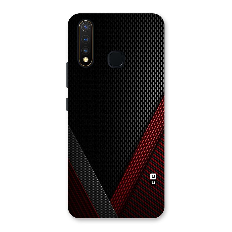 Classy Black Red Design Back Case for Vivo U20