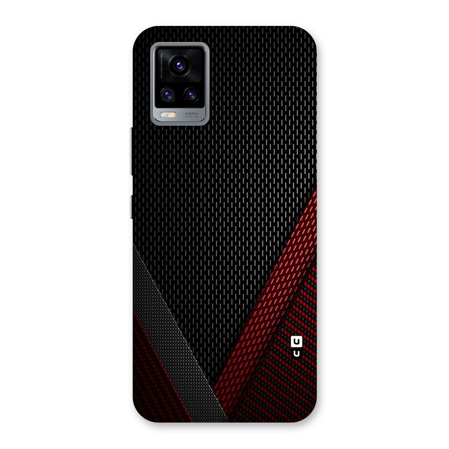 Classy Black Red Design Back Case for Vivo V20