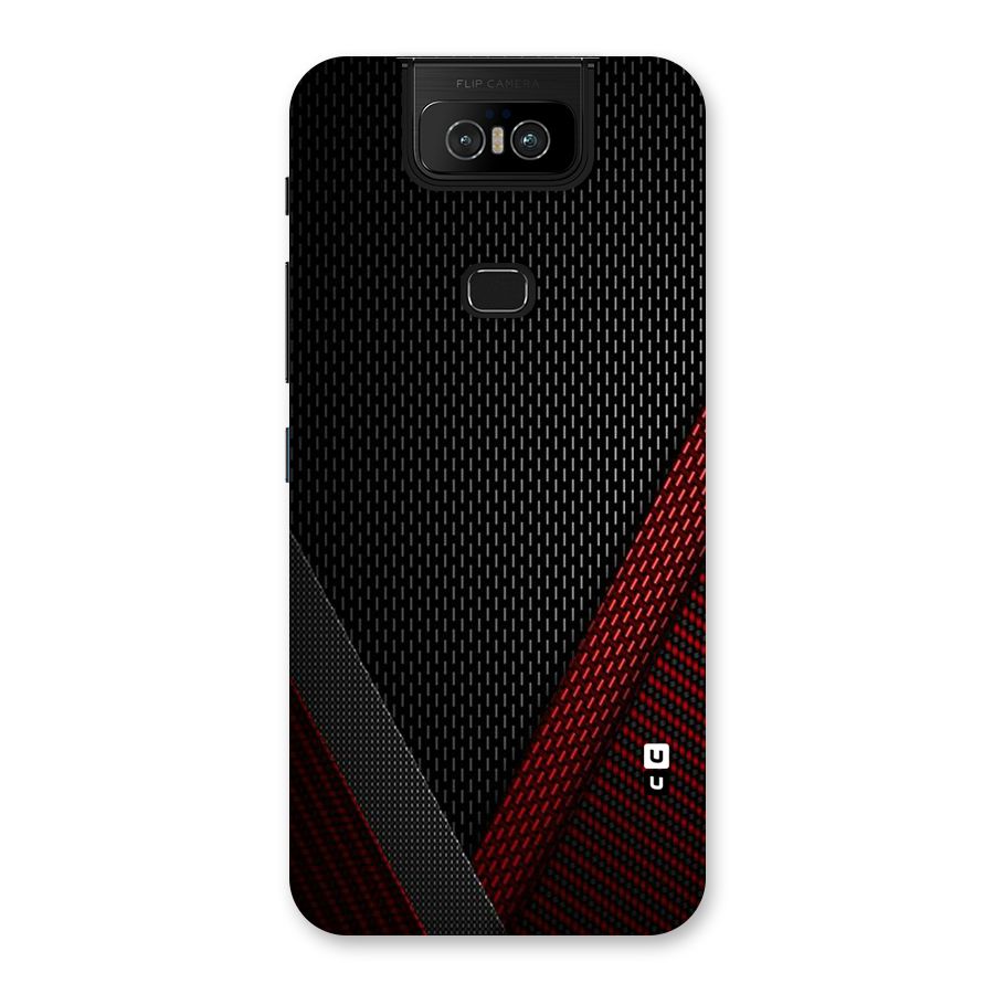 Classy Black Red Design Back Case for Zenfone 6z
