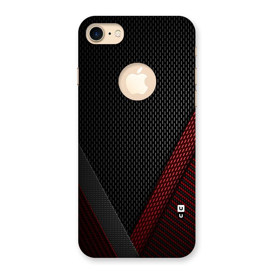 Classy Black Red Design Back Case for iPhone 7 Logo Cut