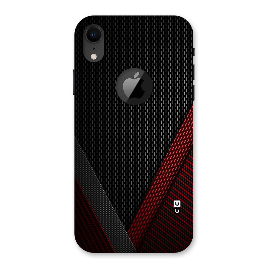 Classy Black Red Design Back Case for iPhone XR Logo Cut