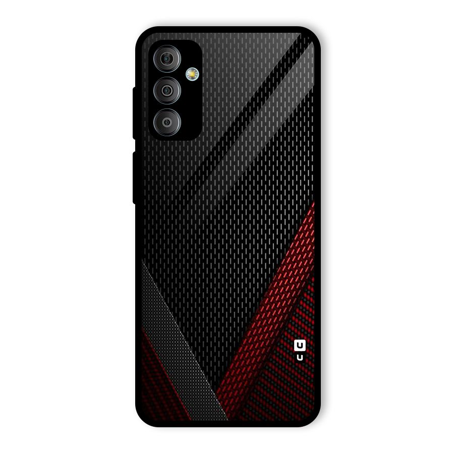 Classy Black Red Design Glass Back Case for Galaxy F23