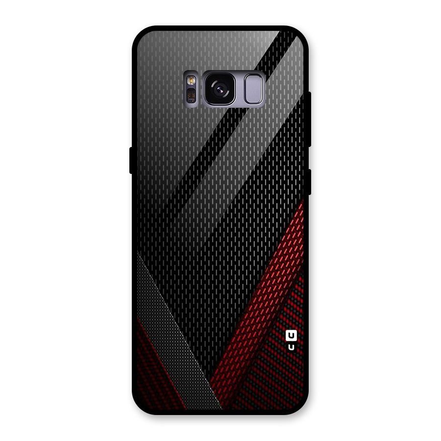 Classy Black Red Design Glass Back Case for Galaxy S8