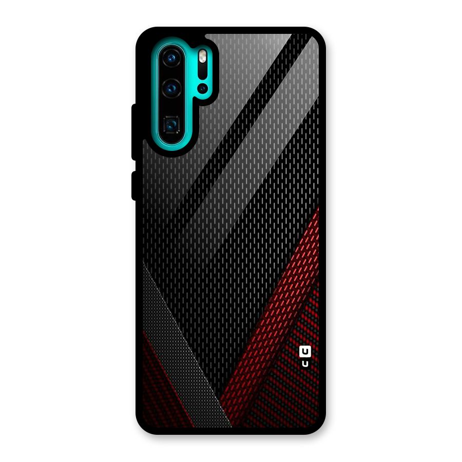 Classy Black Red Design Glass Back Case for Huawei P30 Pro