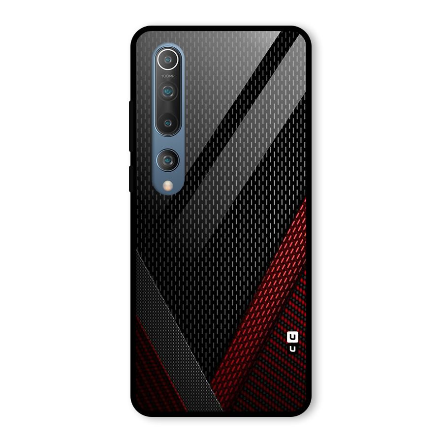 Classy Black Red Design Glass Back Case for Mi 10