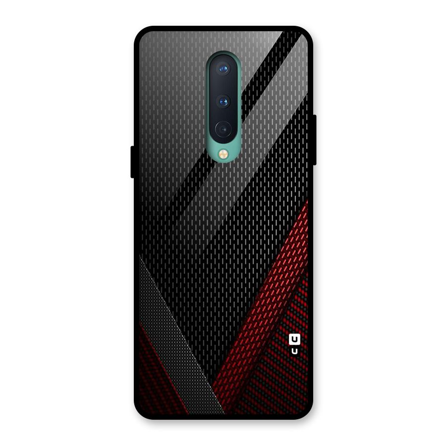 Classy Black Red Design Glass Back Case for OnePlus 8