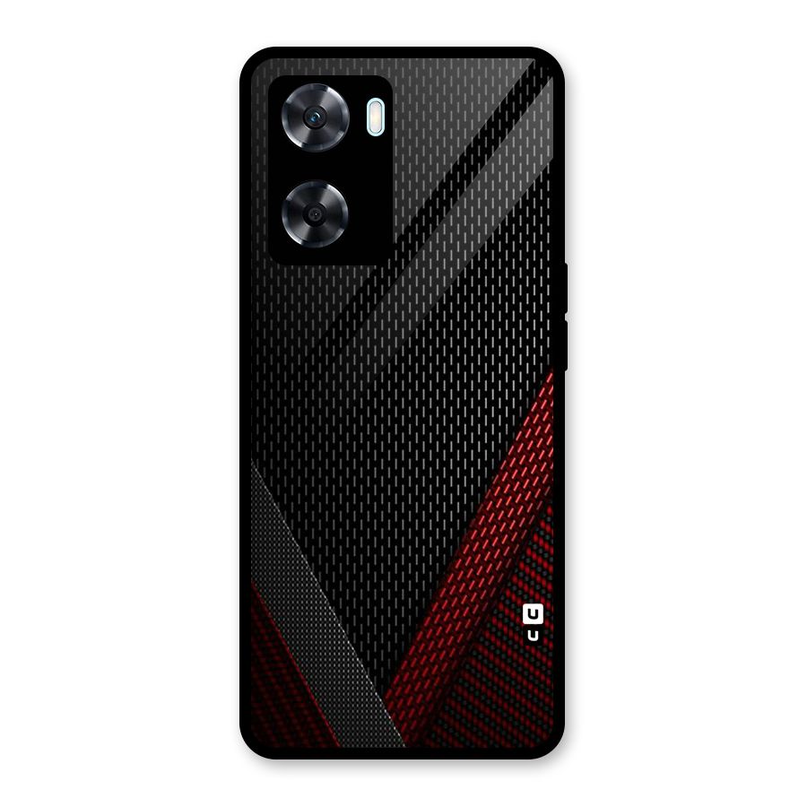 Classy Black Red Design Glass Back Case for Oppo A77