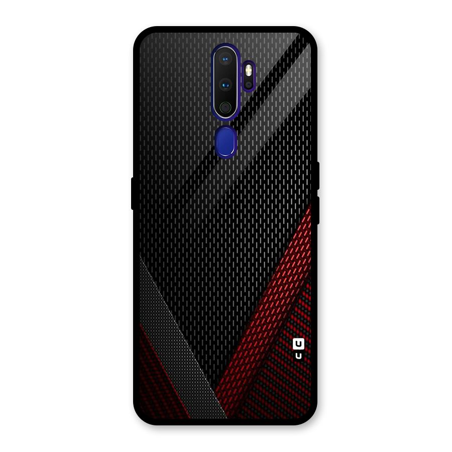 Classy Black Red Design Glass Back Case for Oppo A9 (2020)