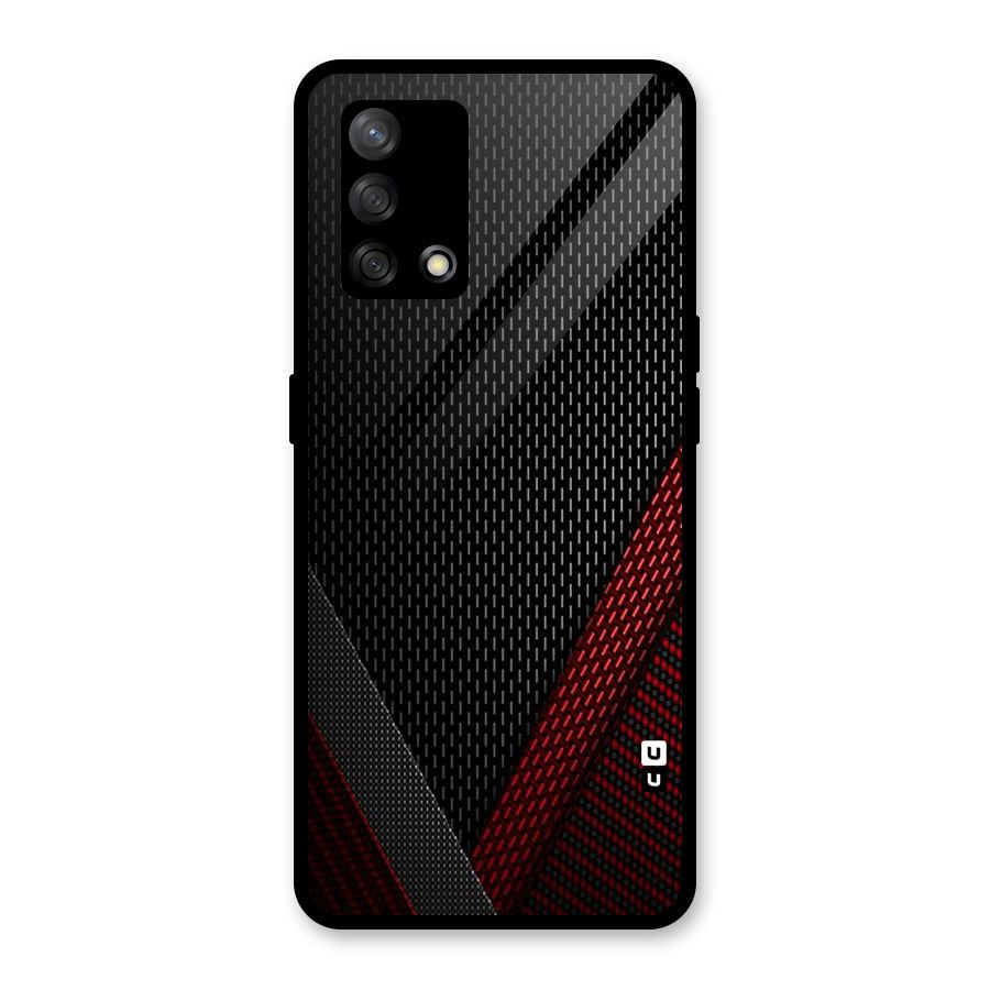 Classy Black Red Design Glass Back Case for Oppo F19