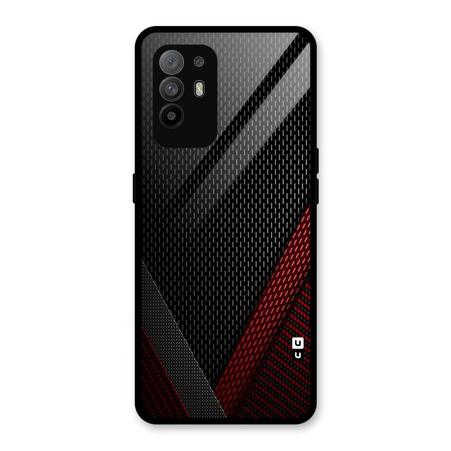 Classy Black Red Design Glass Back Case for Oppo F19 Pro Plus 5G