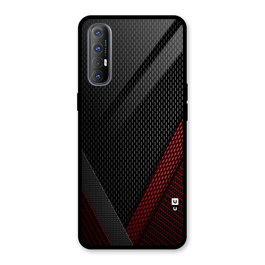 Classy Black Red Design Glass Back Case for Oppo Reno3 Pro
