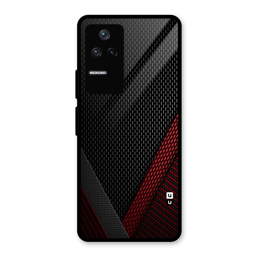 Classy Black Red Design Glass Back Case for Poco F4 5G