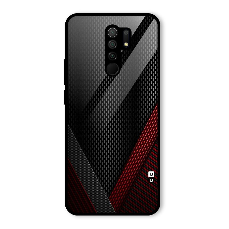 Classy Black Red Design Glass Back Case for Poco M2