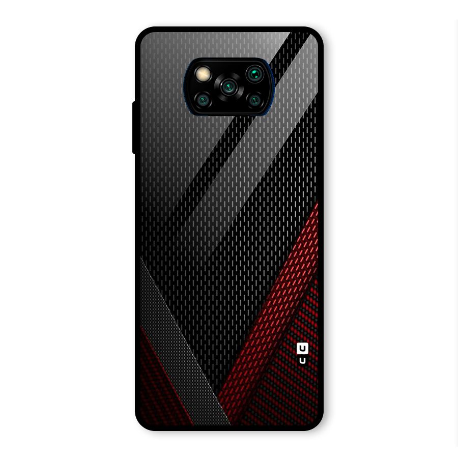 Classy Black Red Design Glass Back Case for Poco X3 Pro