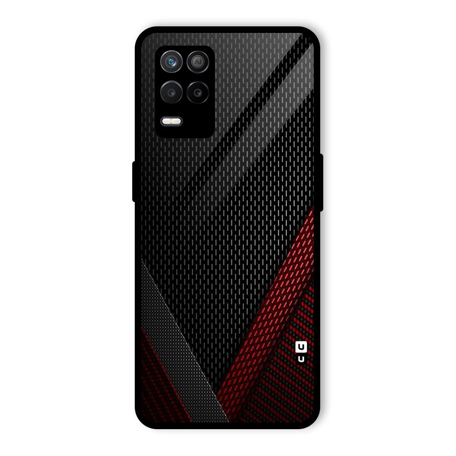 Classy Black Red Design Glass Back Case for Realme 9 5G