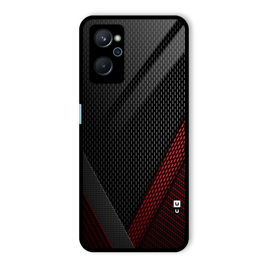 Classy Black Red Design Glass Back Case for Realme 9i