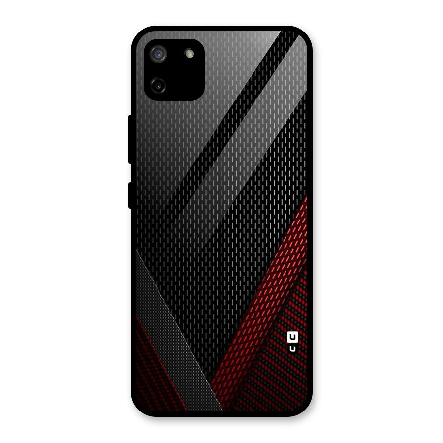 Classy Black Red Design Glass Back Case for Realme C11
