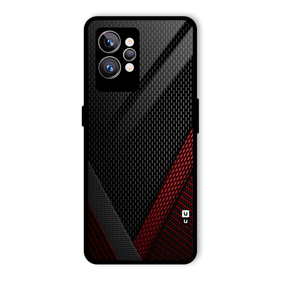 Classy Black Red Design Glass Back Case for Realme GT2 Pro