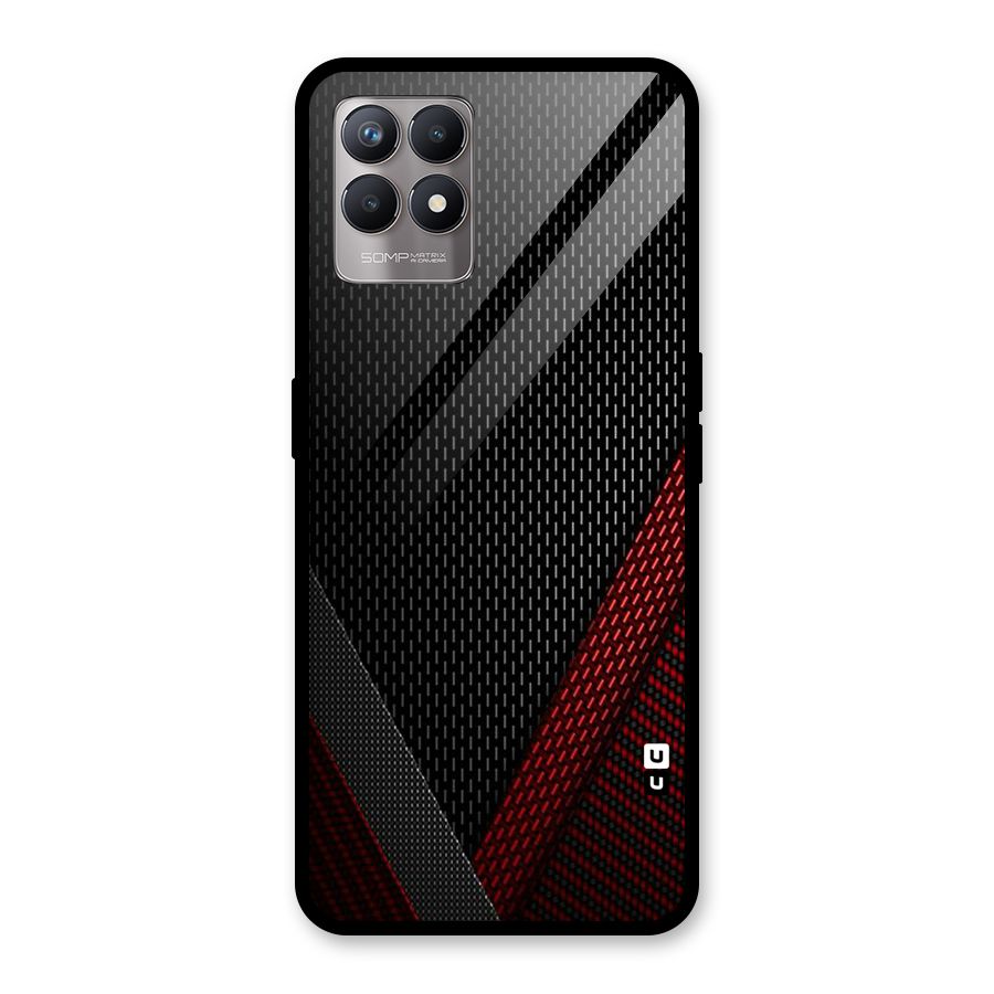 Classy Black Red Design Glass Back Case for Realme Narzo 50