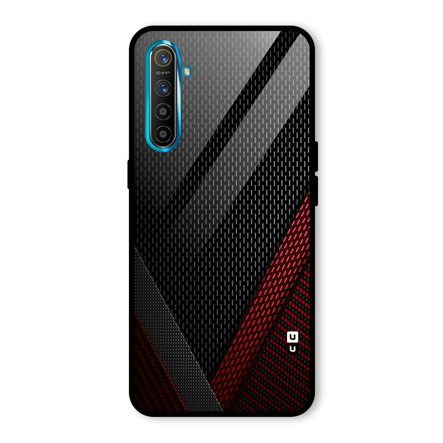 Classy Black Red Design Glass Back Case for Realme X2