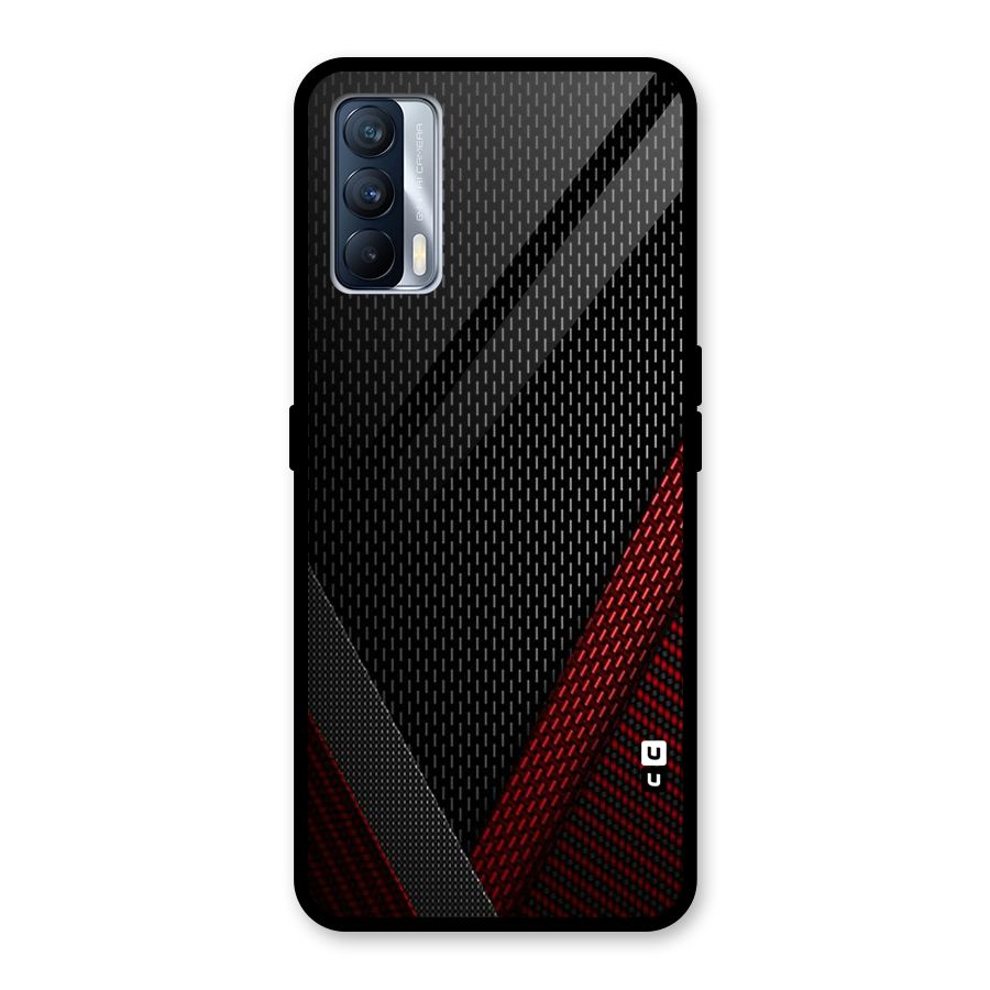 Classy Black Red Design Glass Back Case for Realme X7