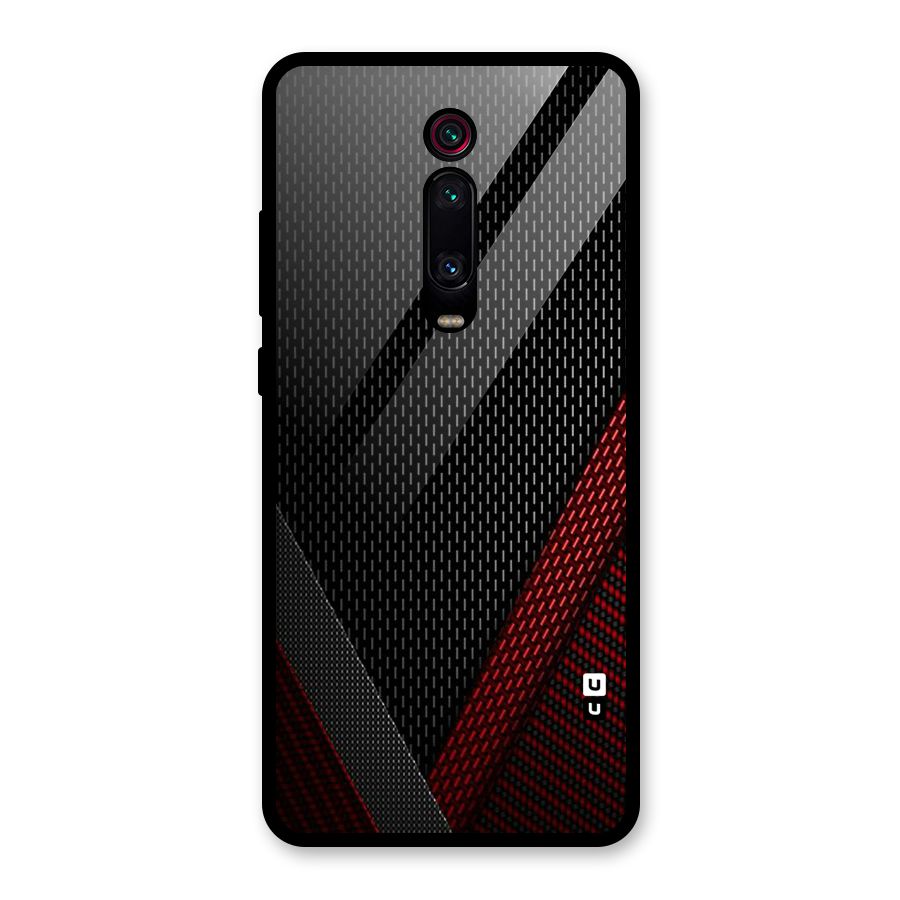 Classy Black Red Design Glass Back Case for Redmi K20